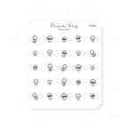 (PM469) Mushrooms - Tiny Minimal Icon Stickers