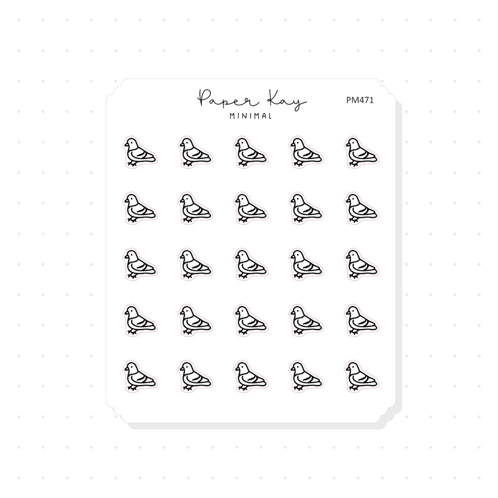 (PM471) Pigeon - Tiny Minimal Icon Stickers