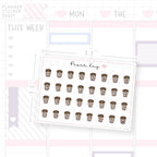Paper Coffee Cup Date Dot Stickers