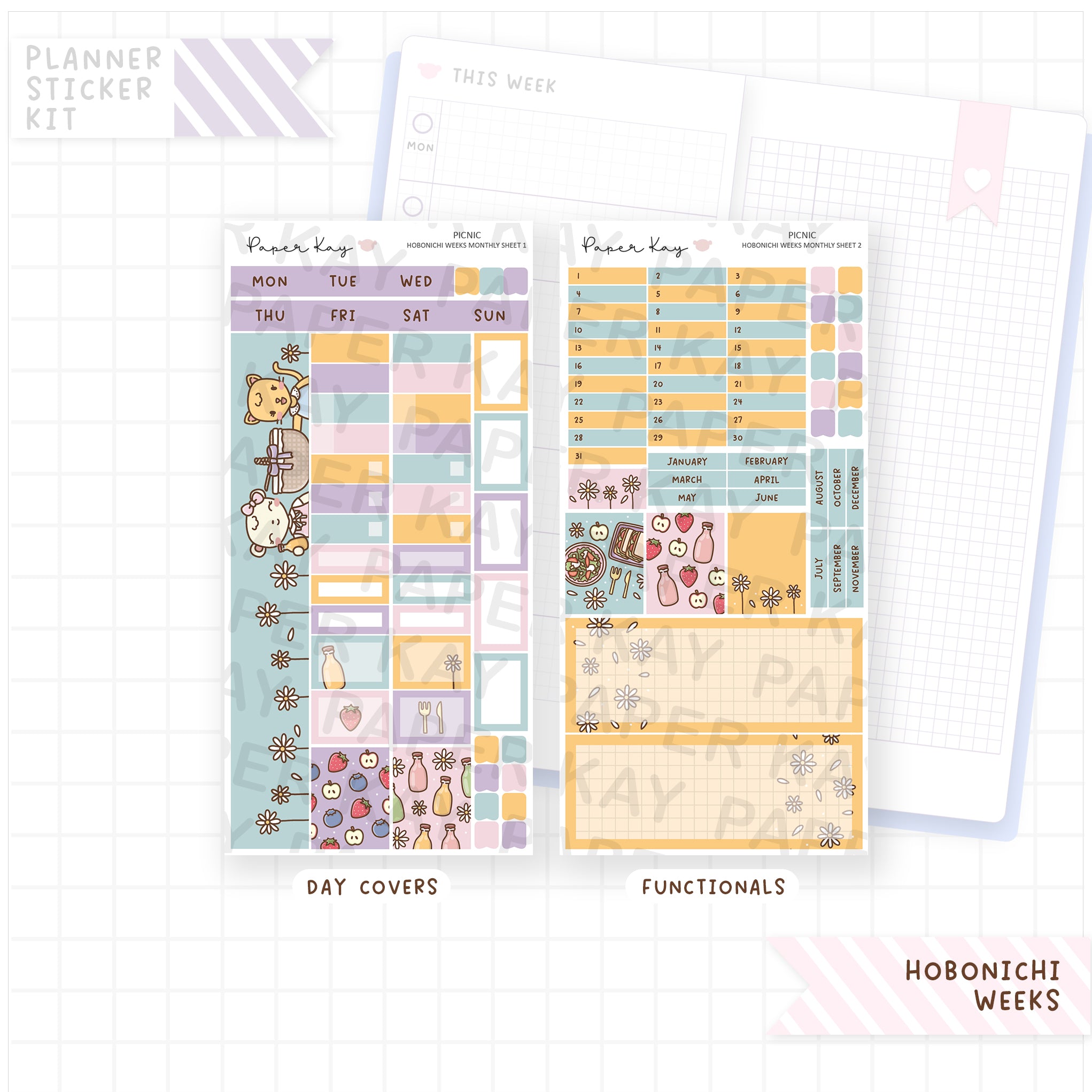 Picnic Hobonichi Weeks Monthly Sticker Kit