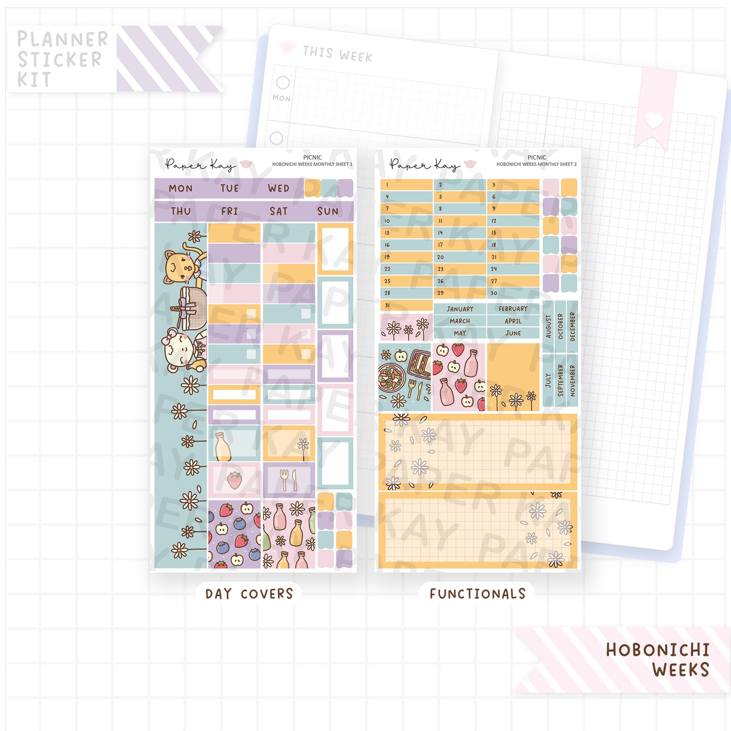 Picnic Hobonichi Weeks Monthly Sticker Kit