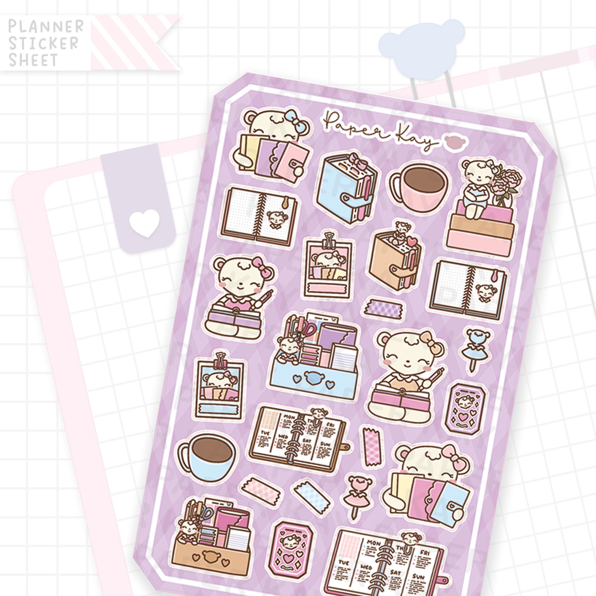 Planner Girl Dot the Bear Bujo Deco Stickers