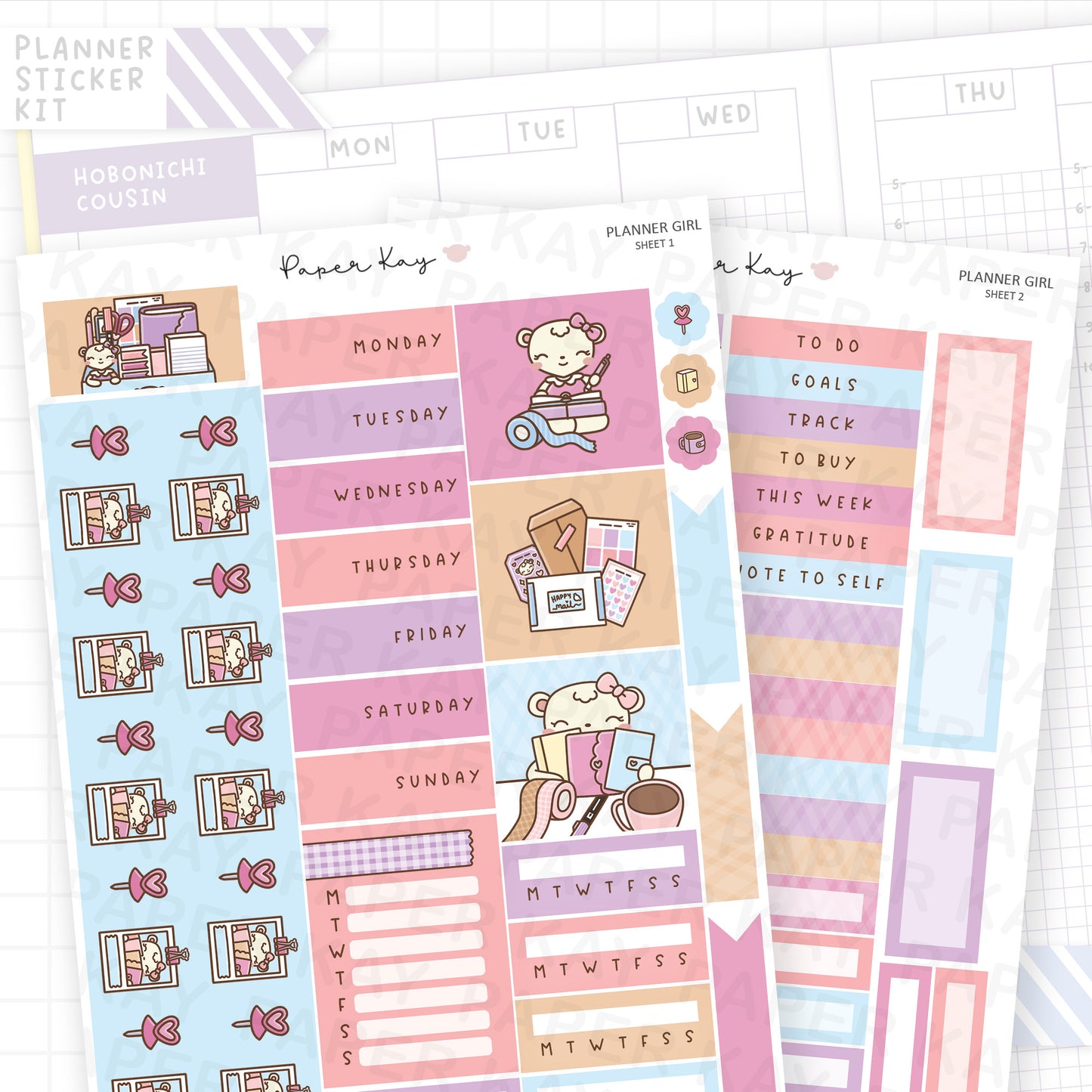 Planner Girl Hobonichi Cousin Sticker Kit