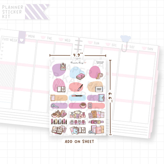 Planner Girl Weekly Vertical Kit Add On Sheet