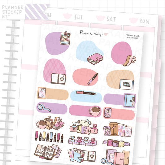 Planner Girl Weekly Vertical Kit Add On Sheet