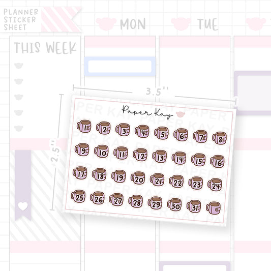 Planner Girl Mug Date Dot Stickers