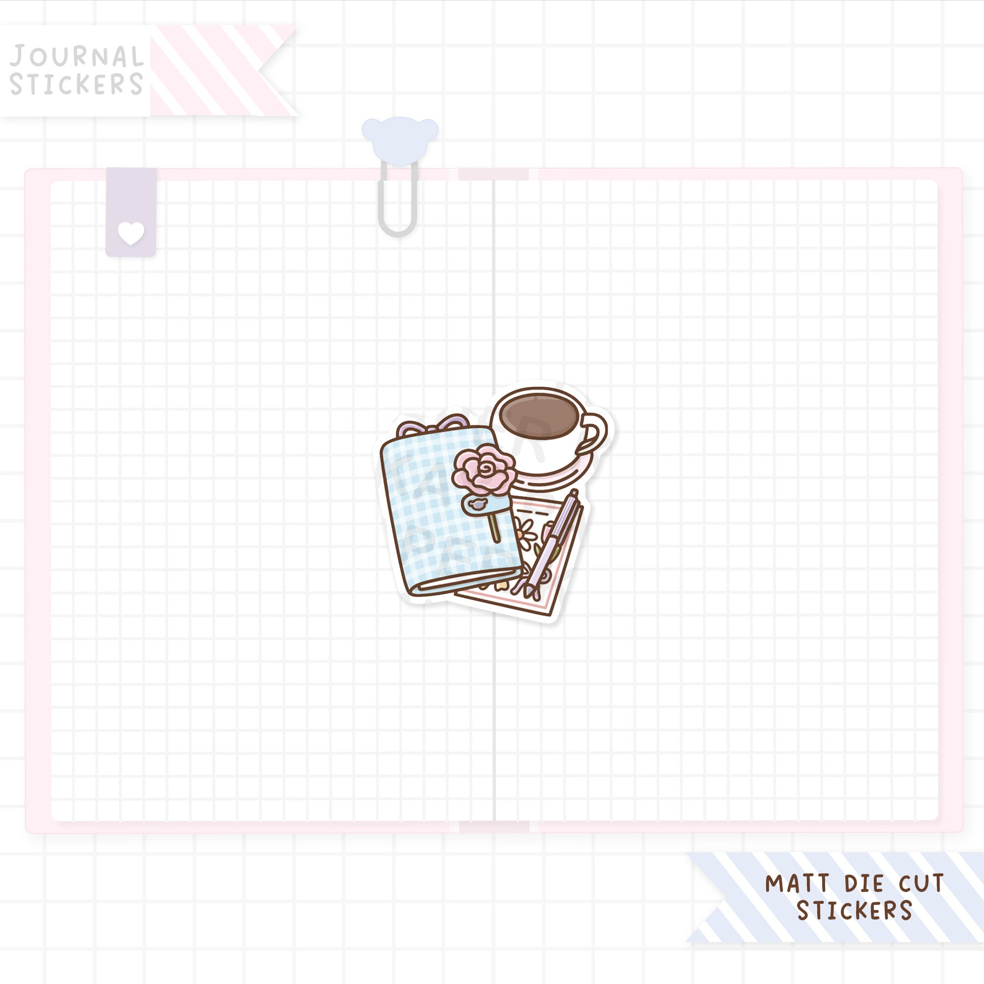 Planner Rose Matt Sticker Die Cut