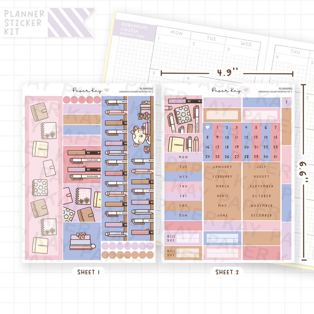 Planning Hobonichi Cousin Monthly Sticker Kit