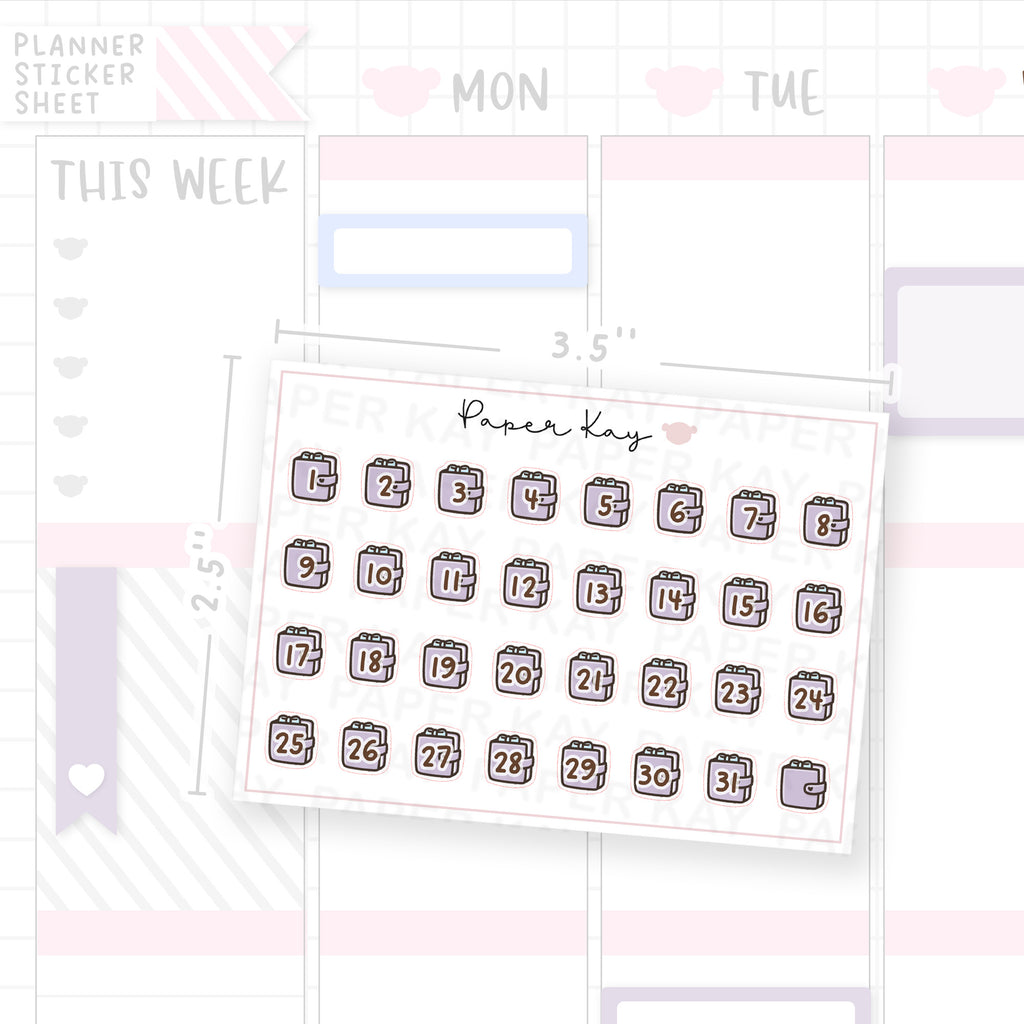 Purple Planner Date Dot Stickers