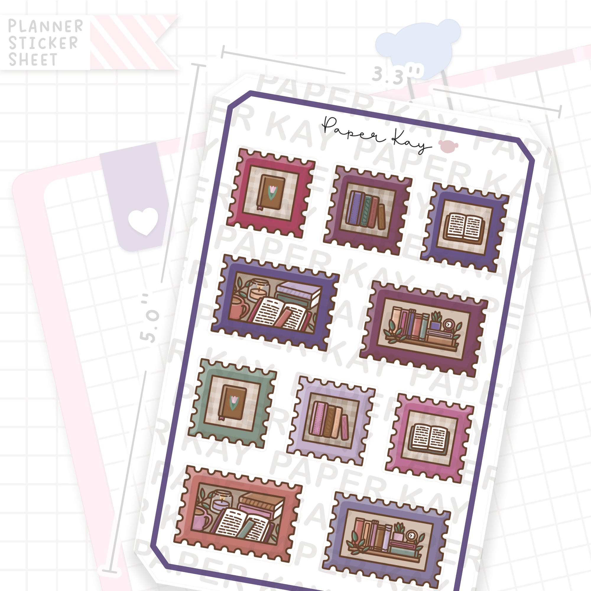 Reading Stamps Bujo Deco Stickers