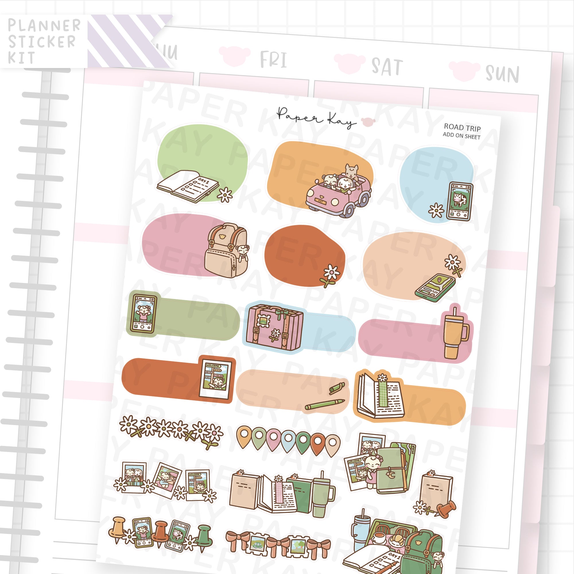 Road Trip Weekly Vertical Kit Add On Sheet