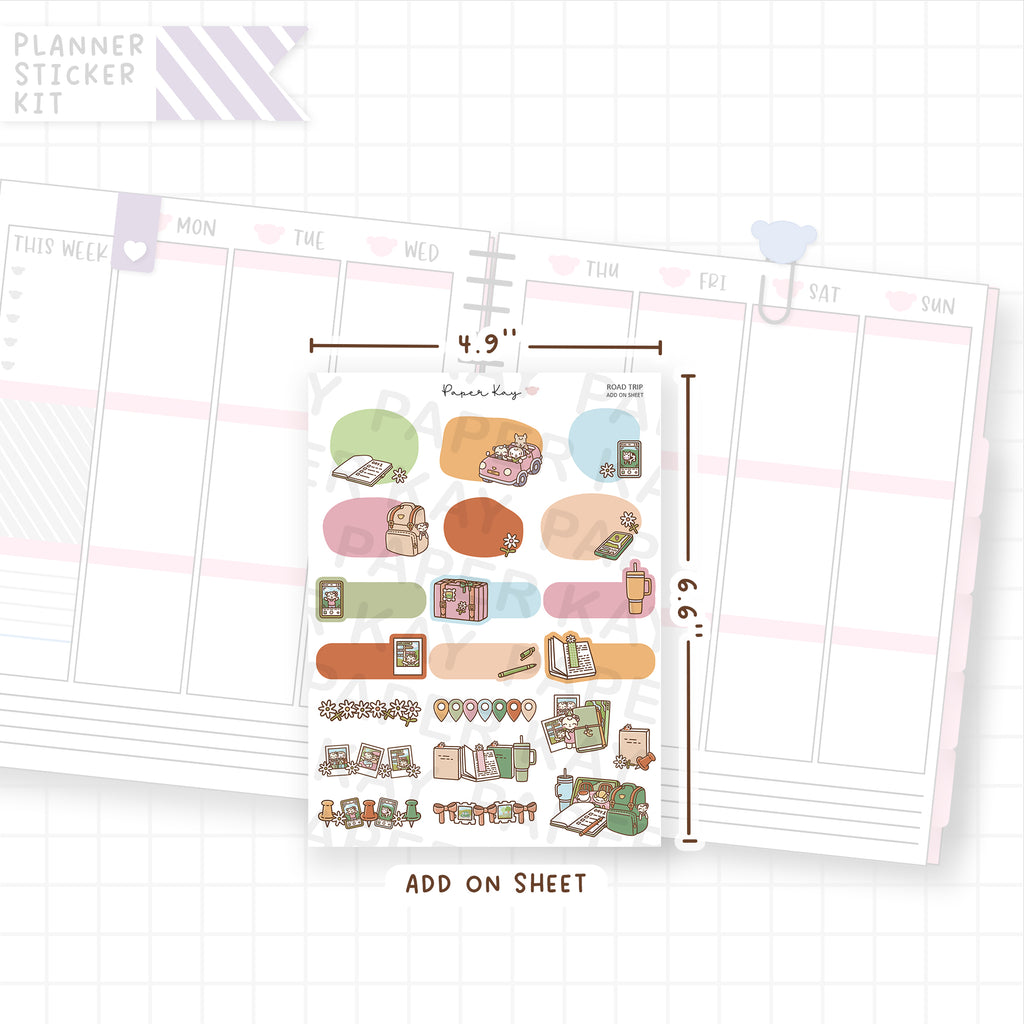 Road Trip Weekly Vertical Kit Add On Sheet