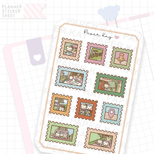 Road Trip Stamps Bujo Deco Stickers