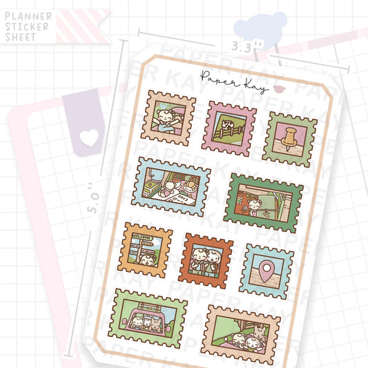 Road Trip Stamps Bujo Deco Stickers