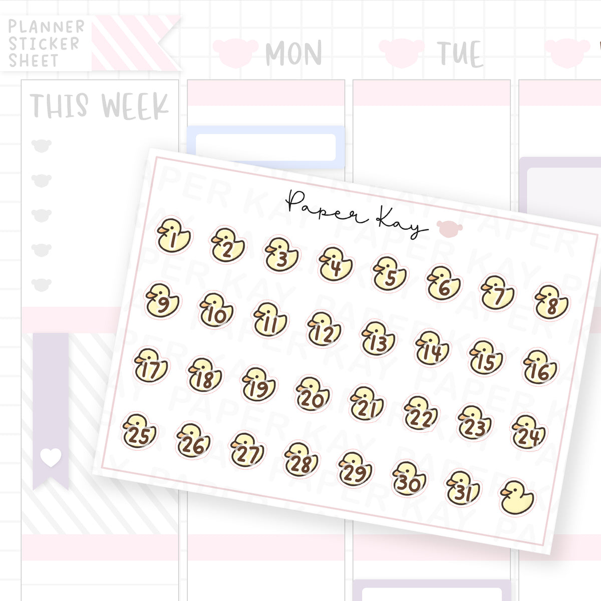 Rubber Duck Date Dot Stickers