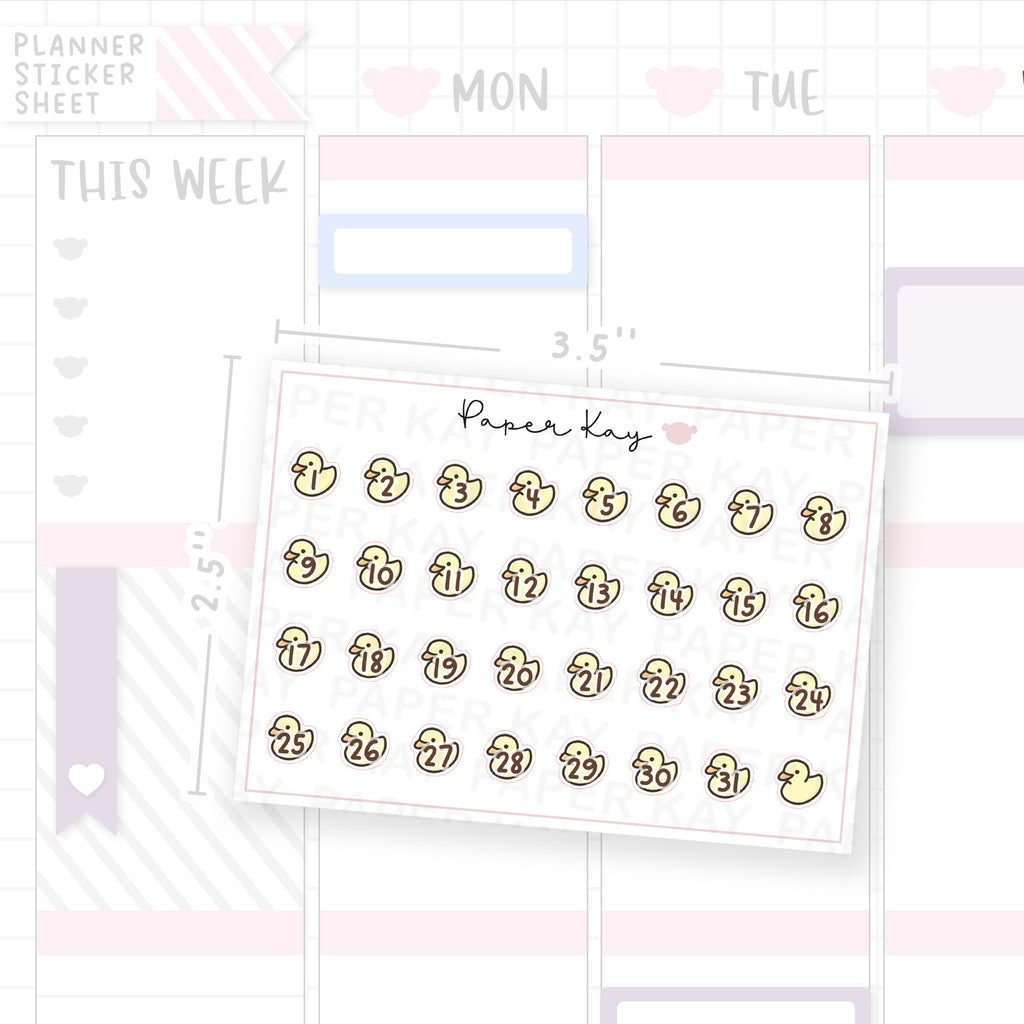 Rubber Duck Date Dot Stickers