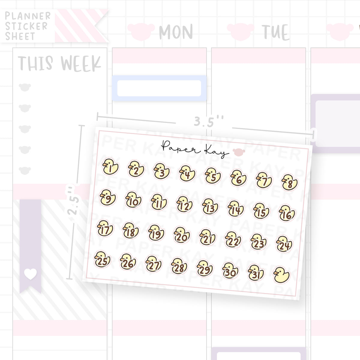 Rubber Duck Date Dot Stickers