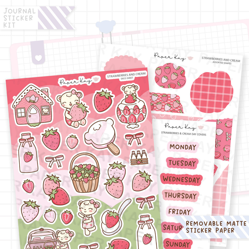 Strawberries and Cream Journalling Kit