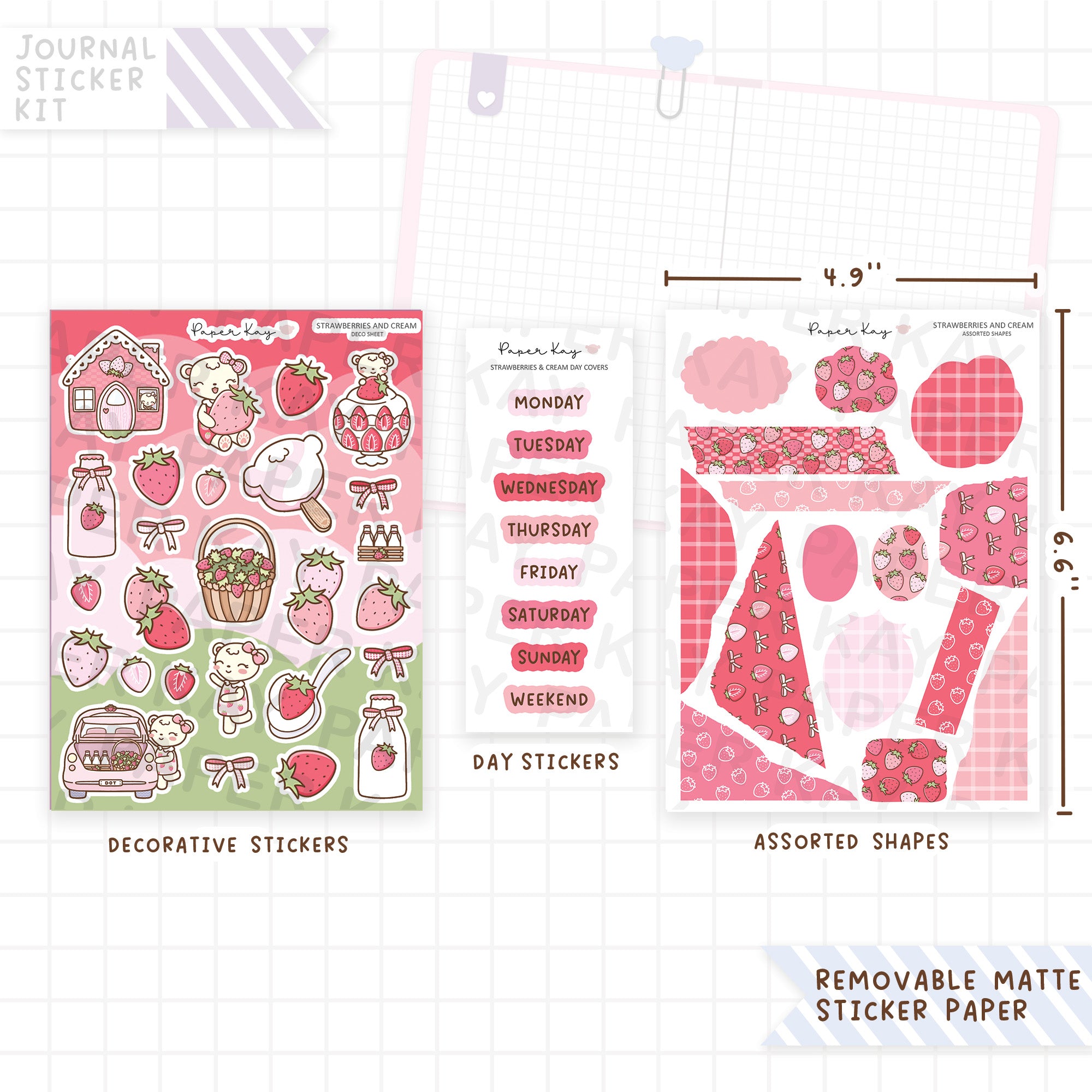 Strawberries and Cream Journalling Kit