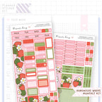 Strawberry Flowers Hobonichi Weeks Monthly Sticker Kit