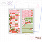 Strawberry Flowers Hobonichi Weeks Monthly Sticker Kit