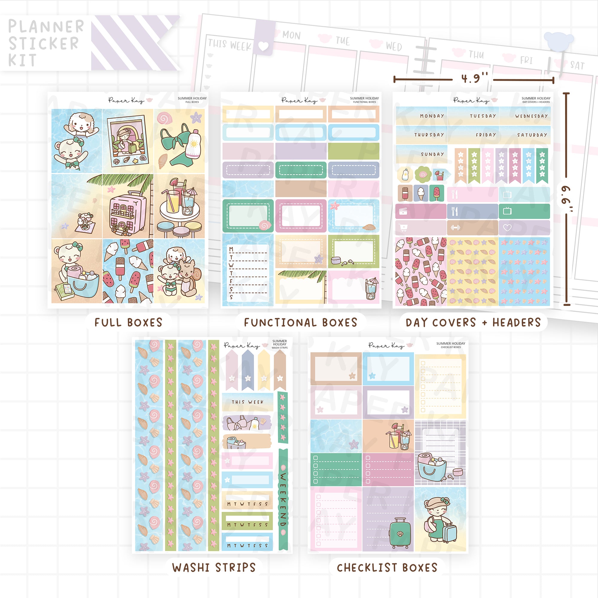 Summer Holiday Weekly Vertical Kit