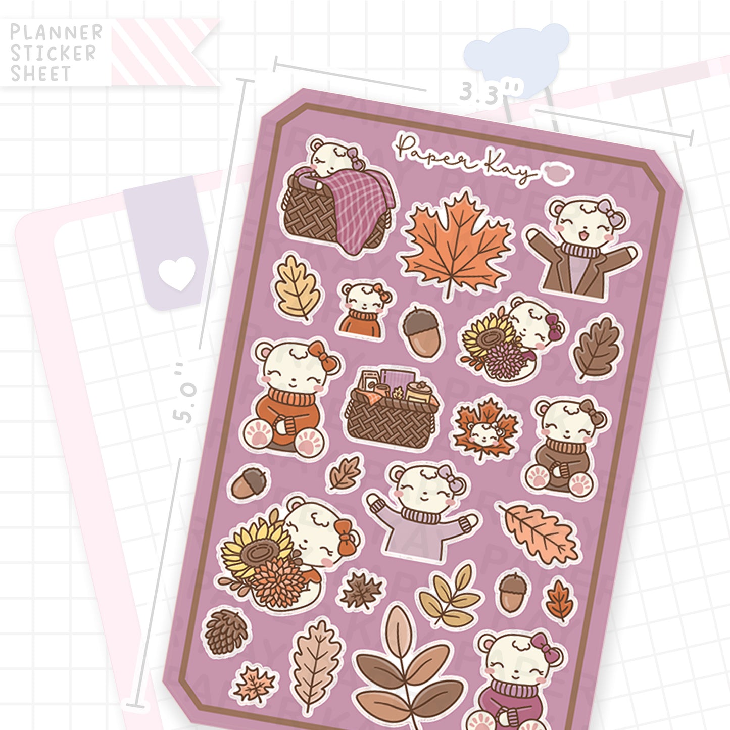 Sweater Weather Dot the Bear Bujo Deco Stickers