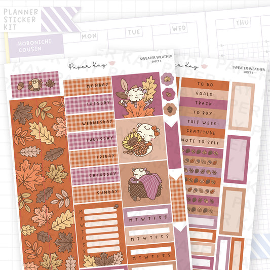 Sweater Weather Hobonichi Cousin Sticker Kit