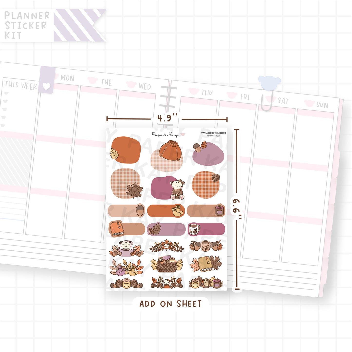 Sweater Weather Weekly Vertical Kit Add On Sheet