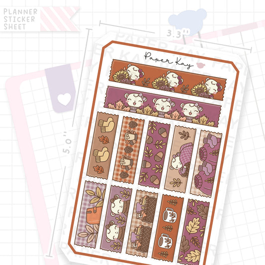 Sweater Weather Washi Strip Bujo Deco Stickers