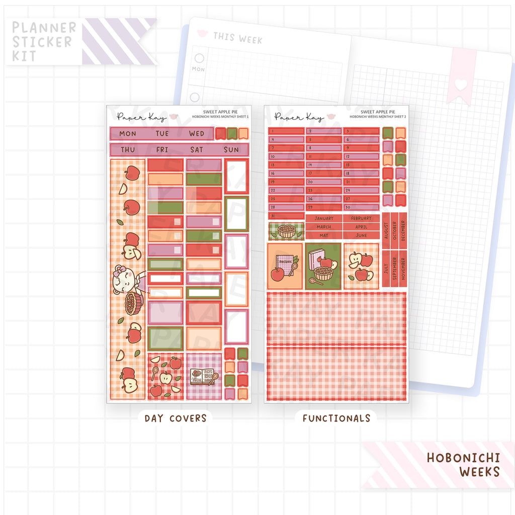 Sweet Apple Pie Hobonichi Weeks Monthly Sticker Kit