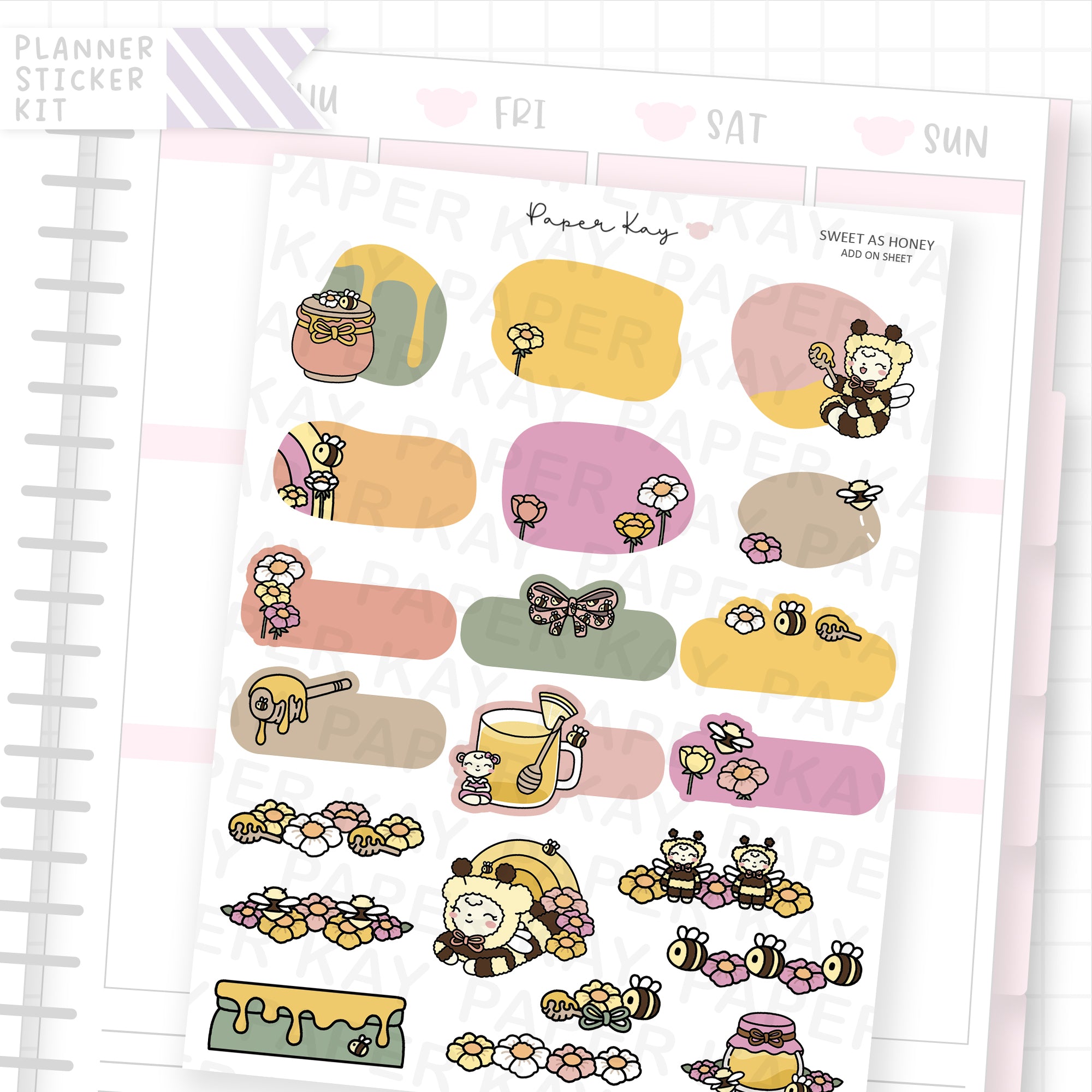 Sweet as Honey Weekly Vertical Kit Add On Sheet