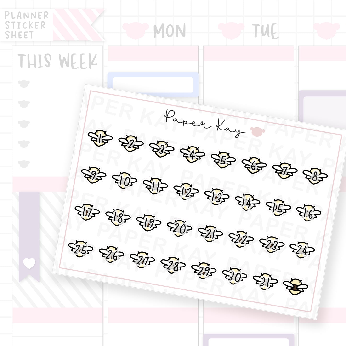 Sweet as Honey Bee Date Dot Stickers