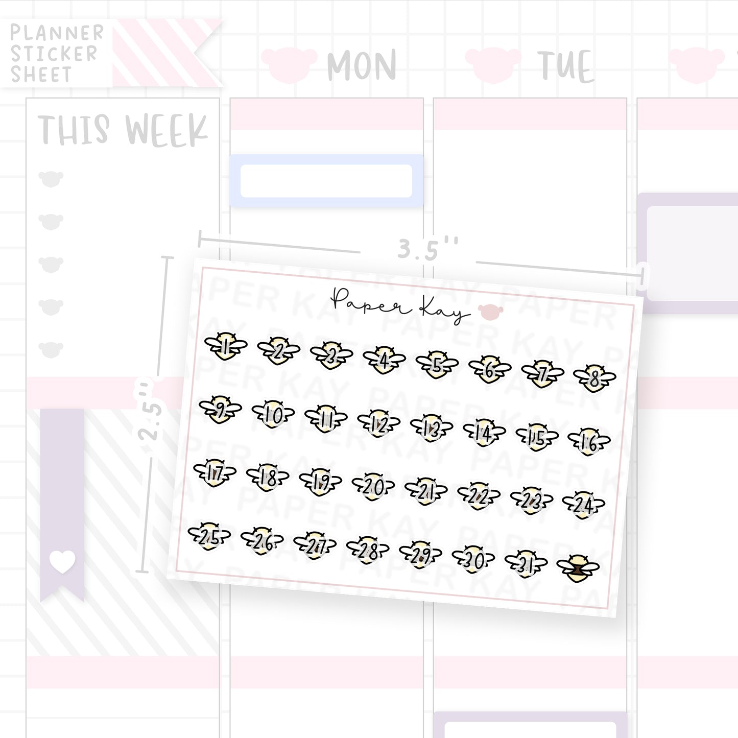 Sweet as Honey Bee Date Dot Stickers