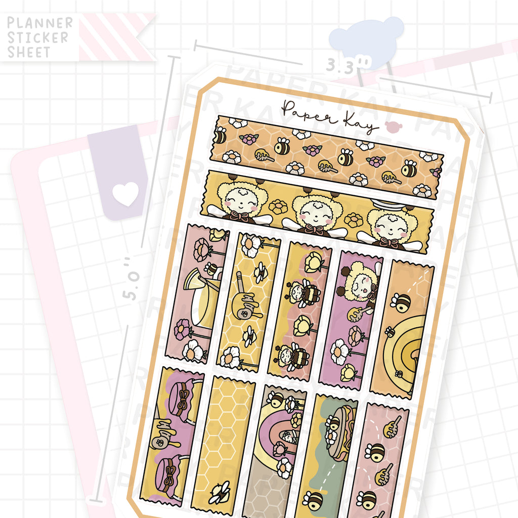 Sweet as Honey Washi Strip Bujo Deco Stickers
