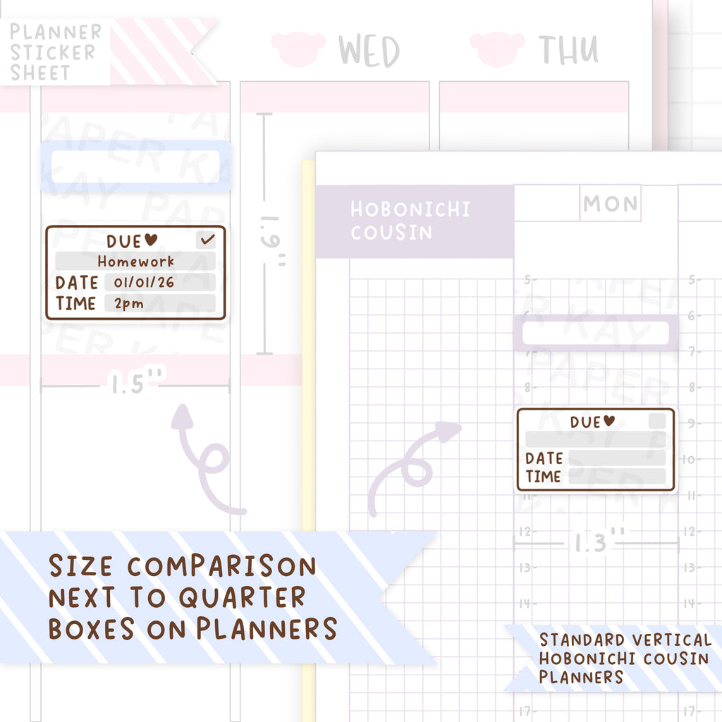Task Due Tracker Sticker Sheet