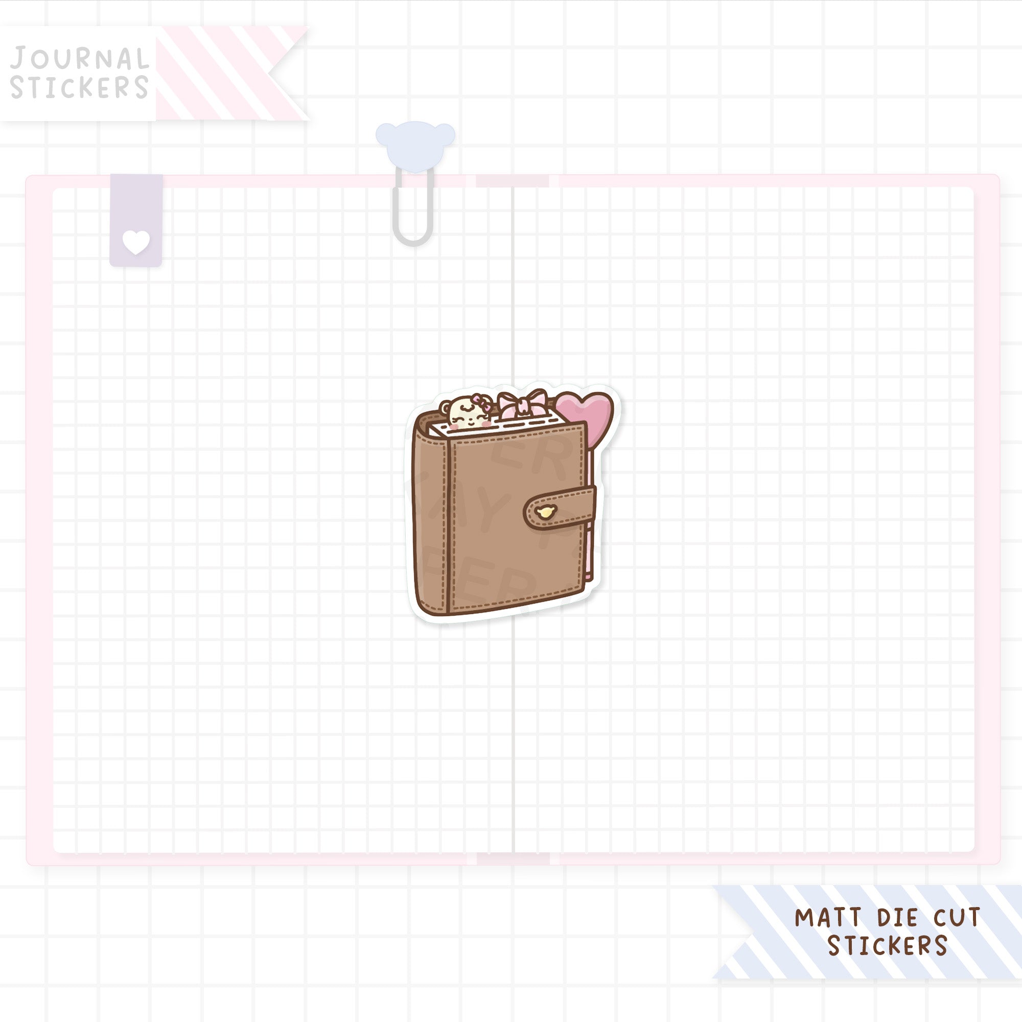 Tan Planner Matt Sticker Die Cut