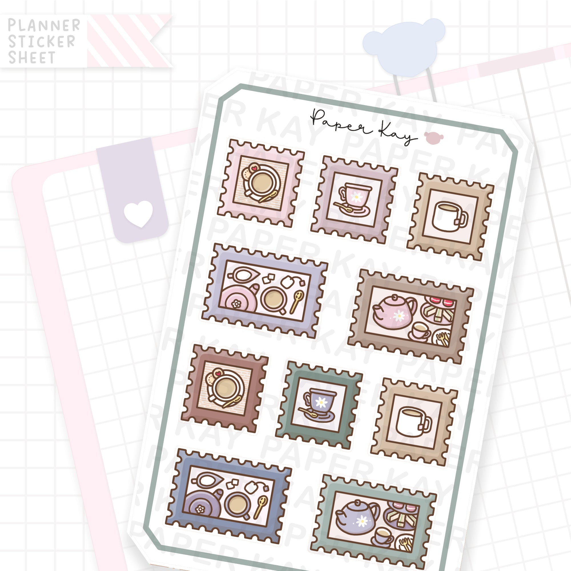 Tea Stamps Bujo Deco Stickers