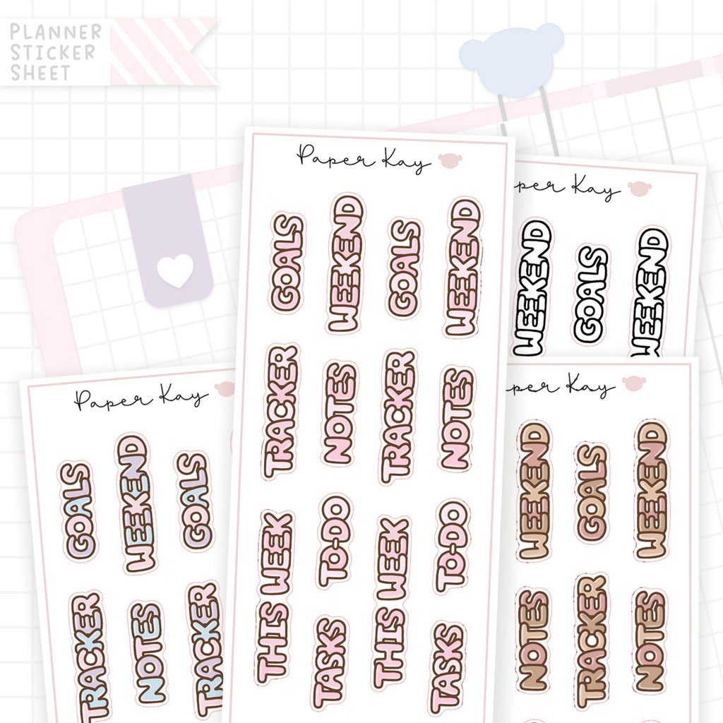 This Week Bubble Text - Bujo Planner Stickers
