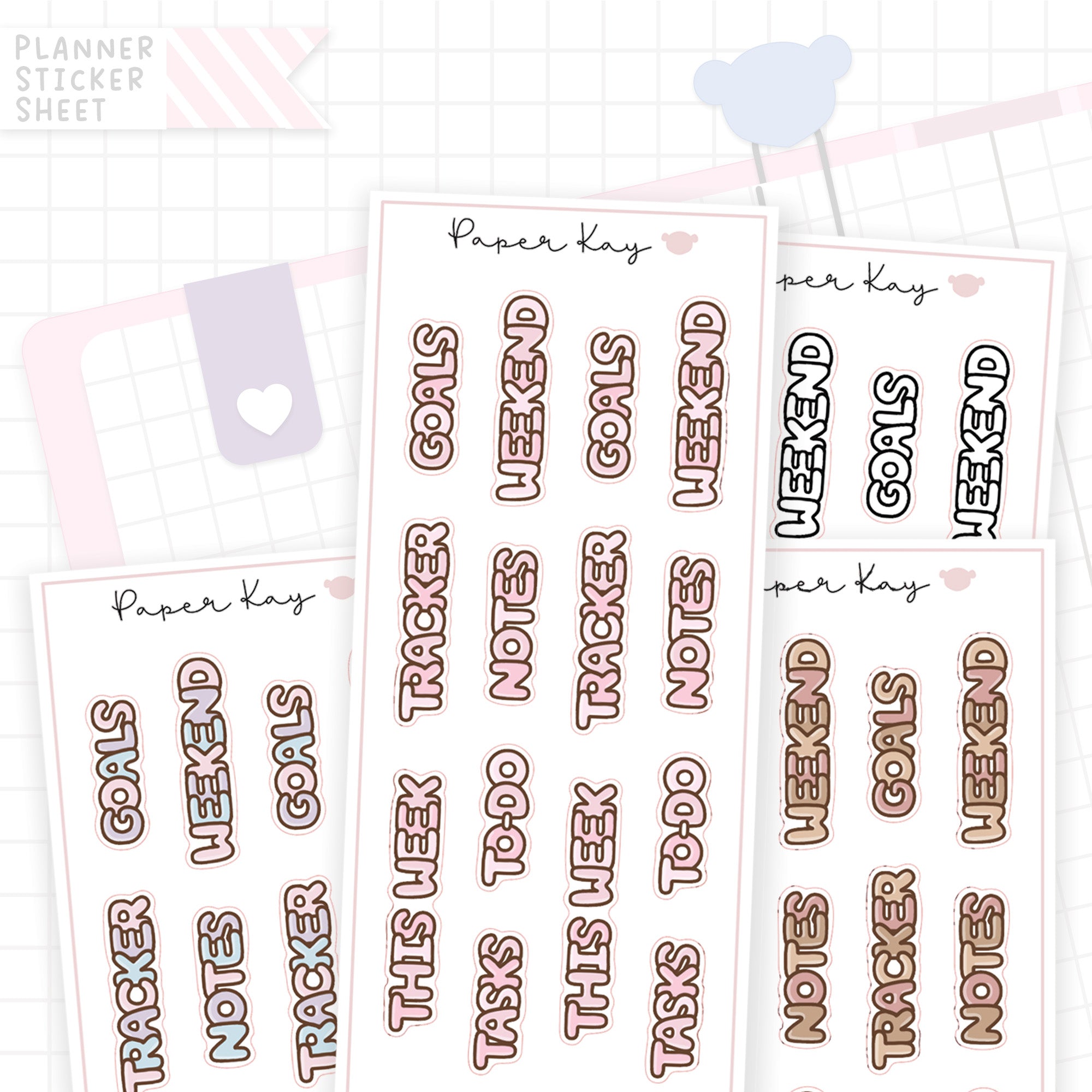This Week Bubble Text - Bujo Planner Stickers