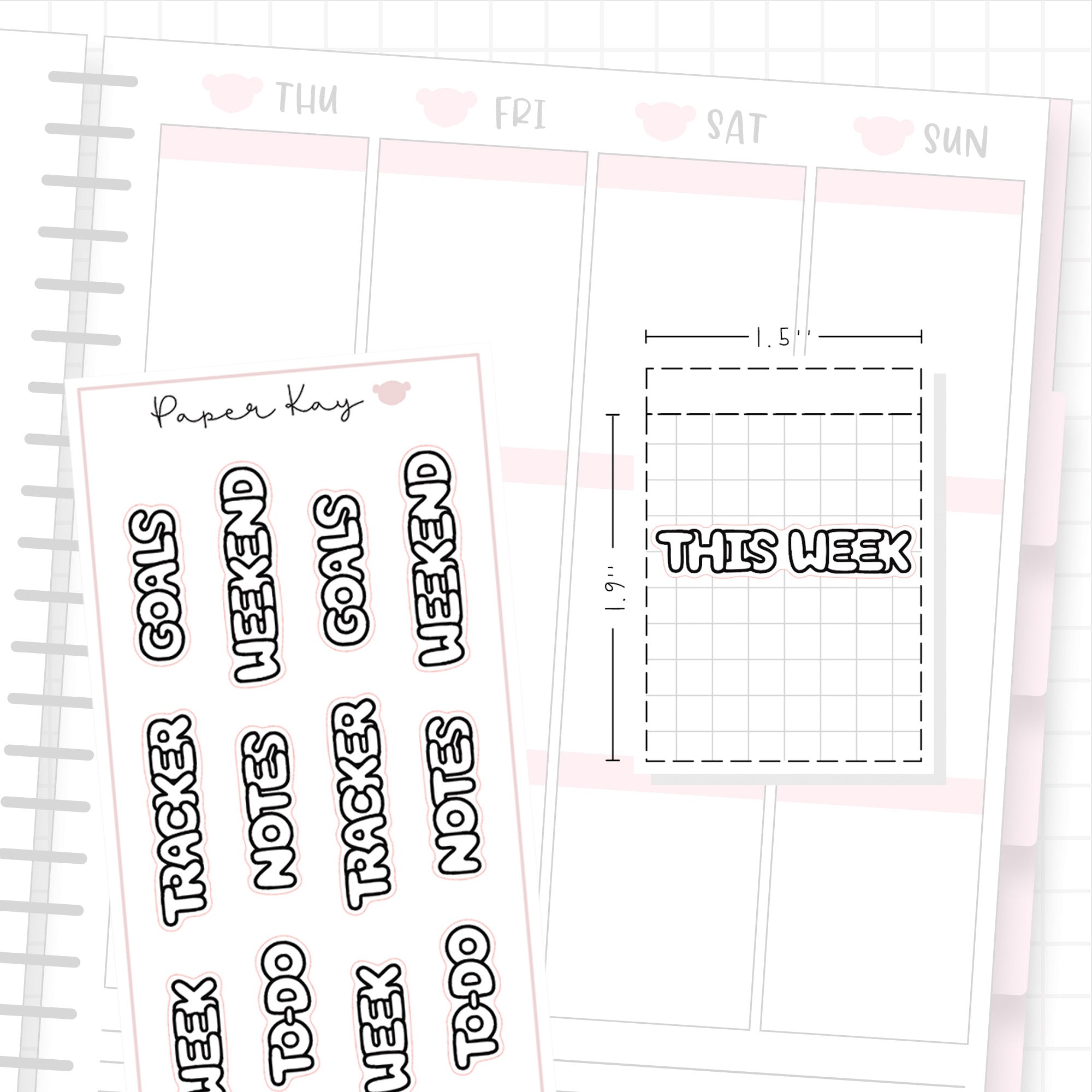 This Week Bubble Text - Bujo Planner Stickers
