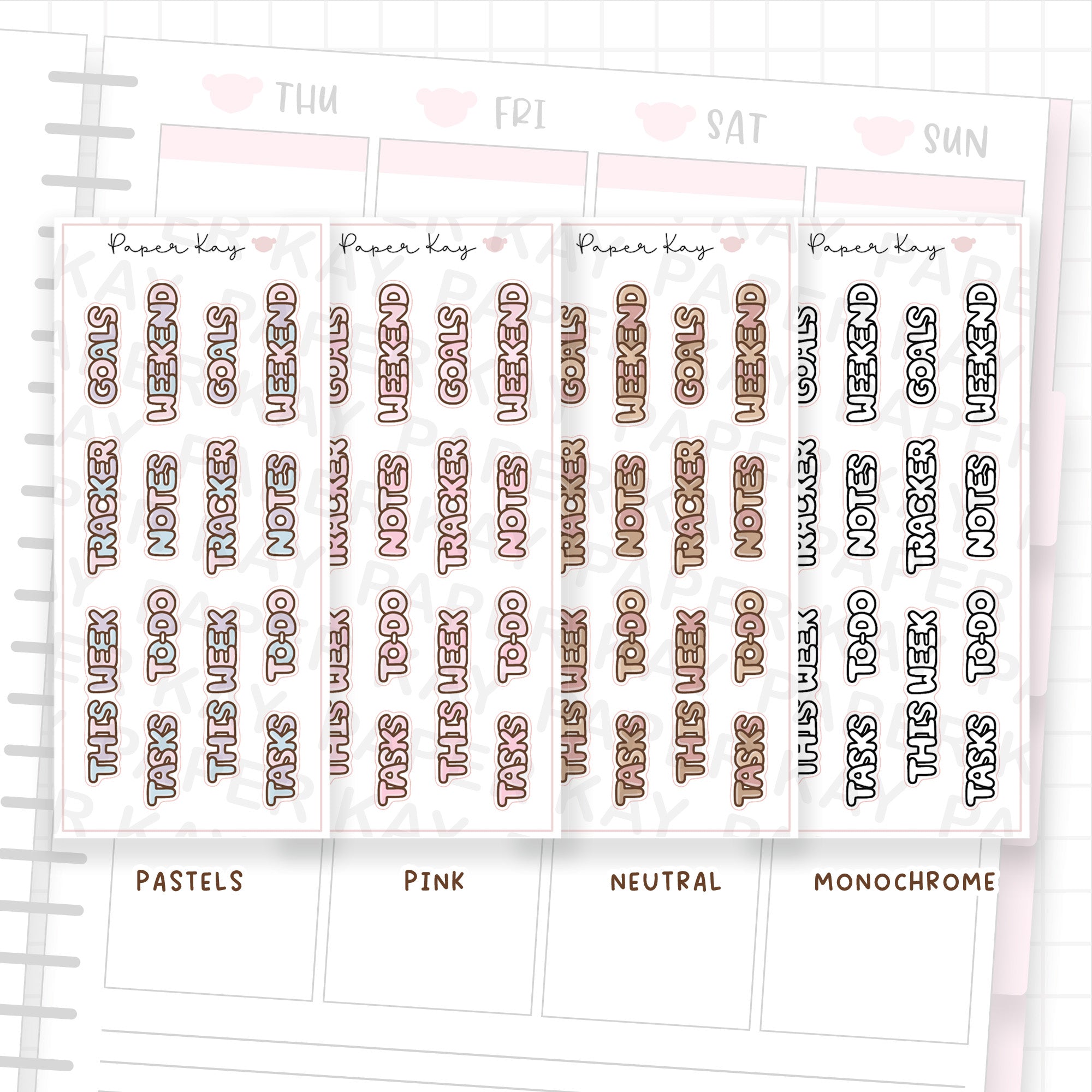 This Week Bubble Text - Bujo Planner Stickers