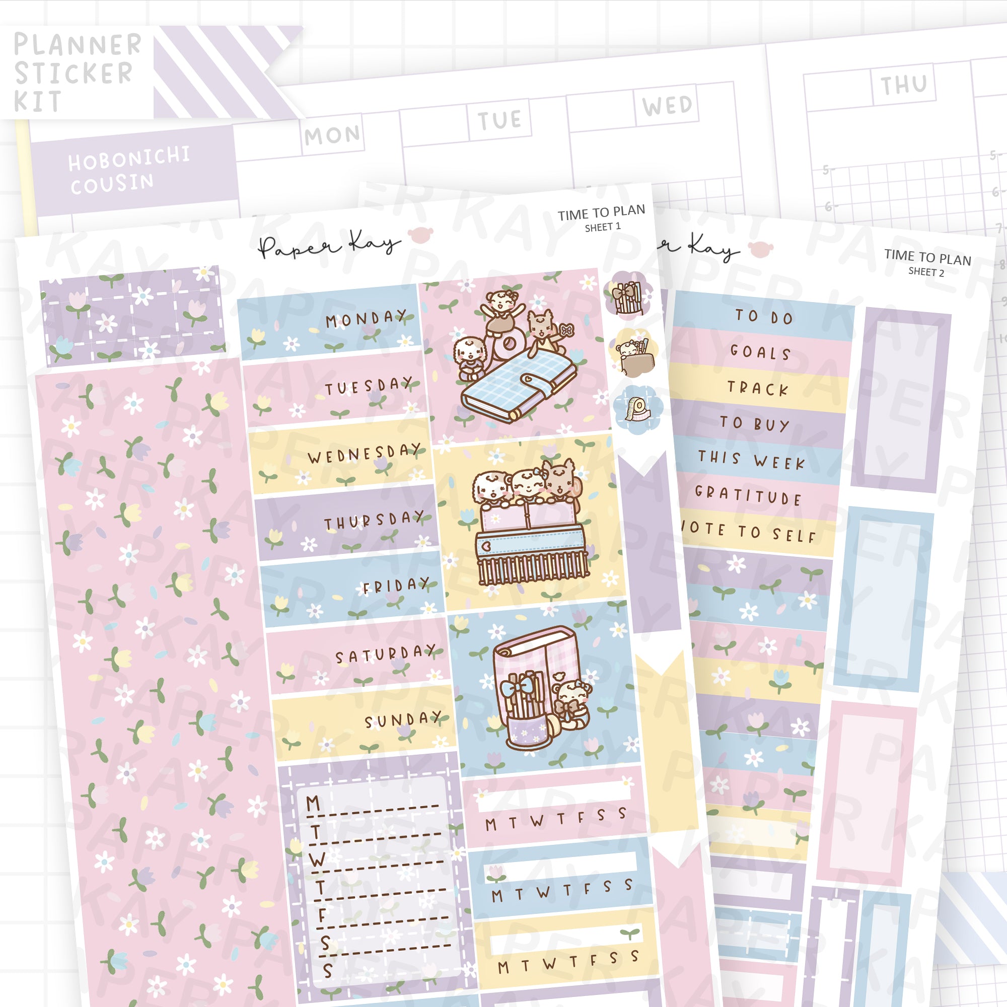 Time to Plan Hobonichi Cousin Sticker Kit