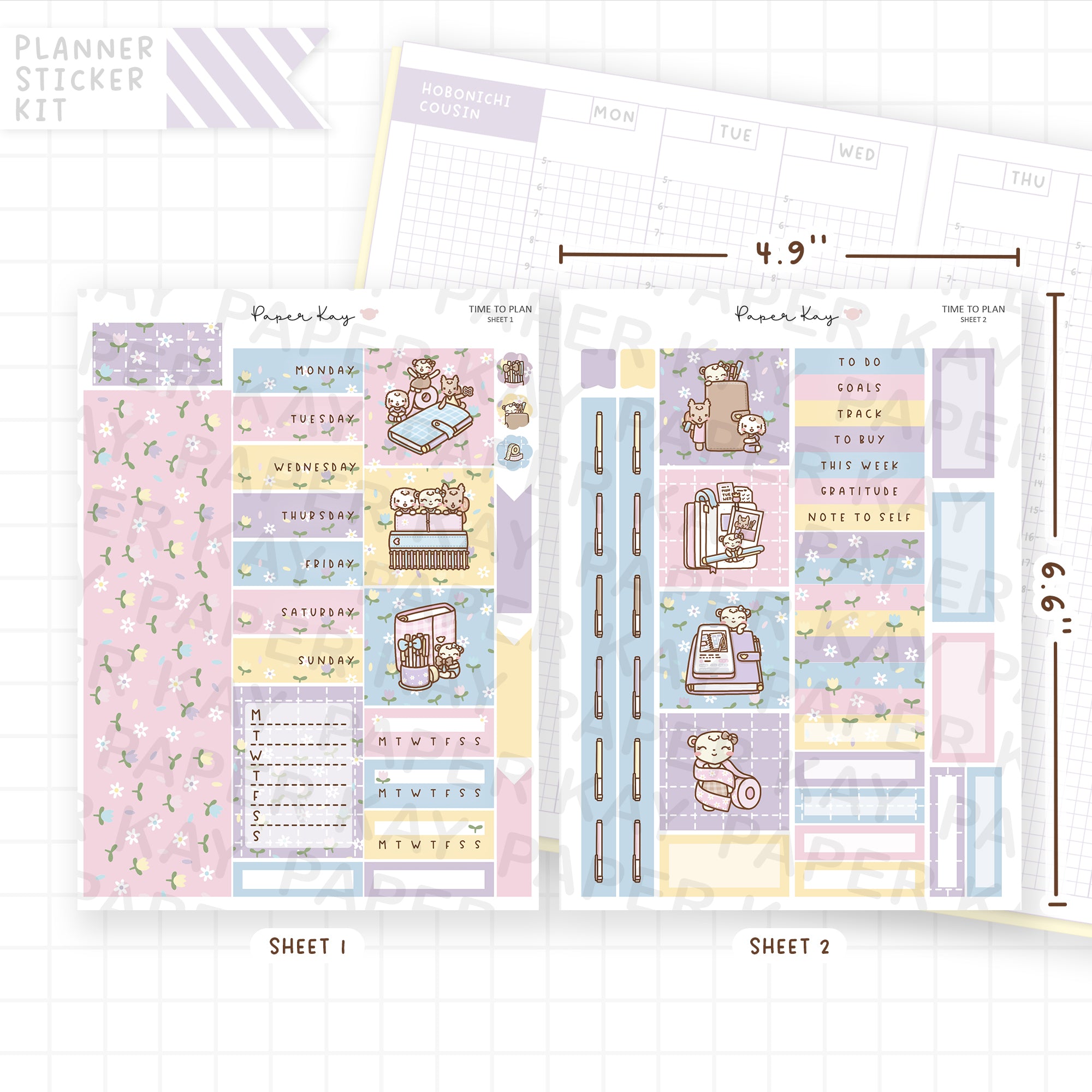 Time to Plan Hobonichi Cousin Sticker Kit