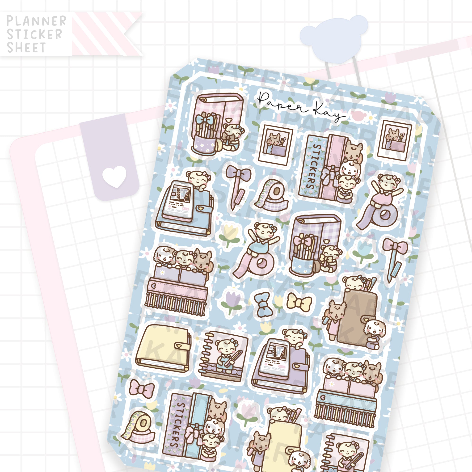Time to Plan Blue Bujo Deco Stickers
