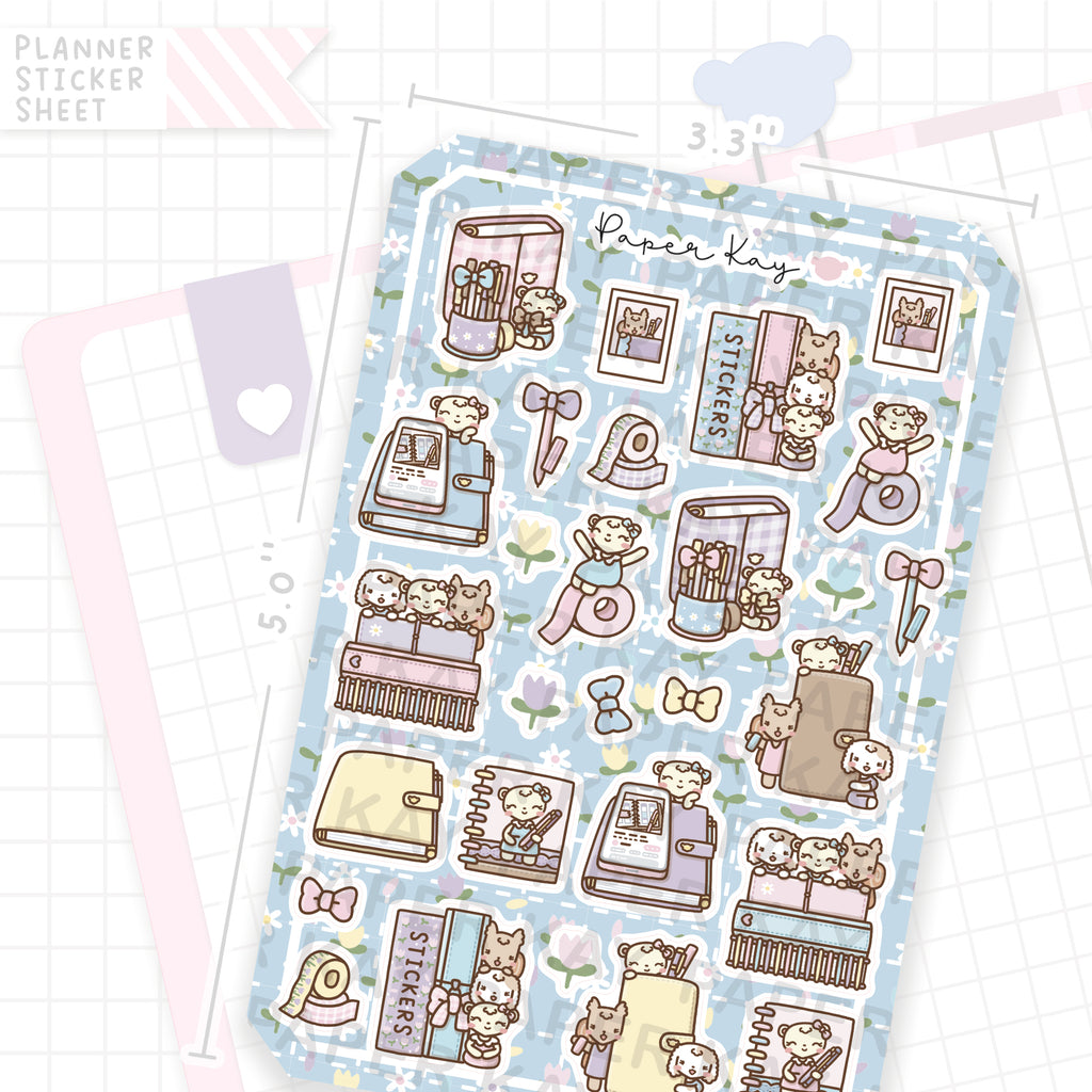 Time to Plan Blue Bujo Deco Stickers