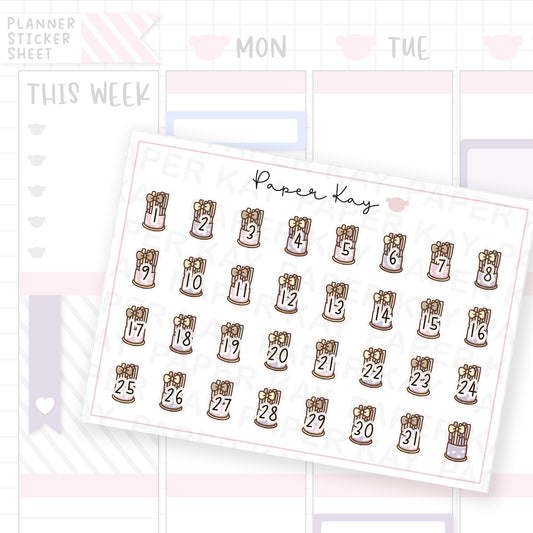 Time to Plan Pen Holder Date Dot Stickers