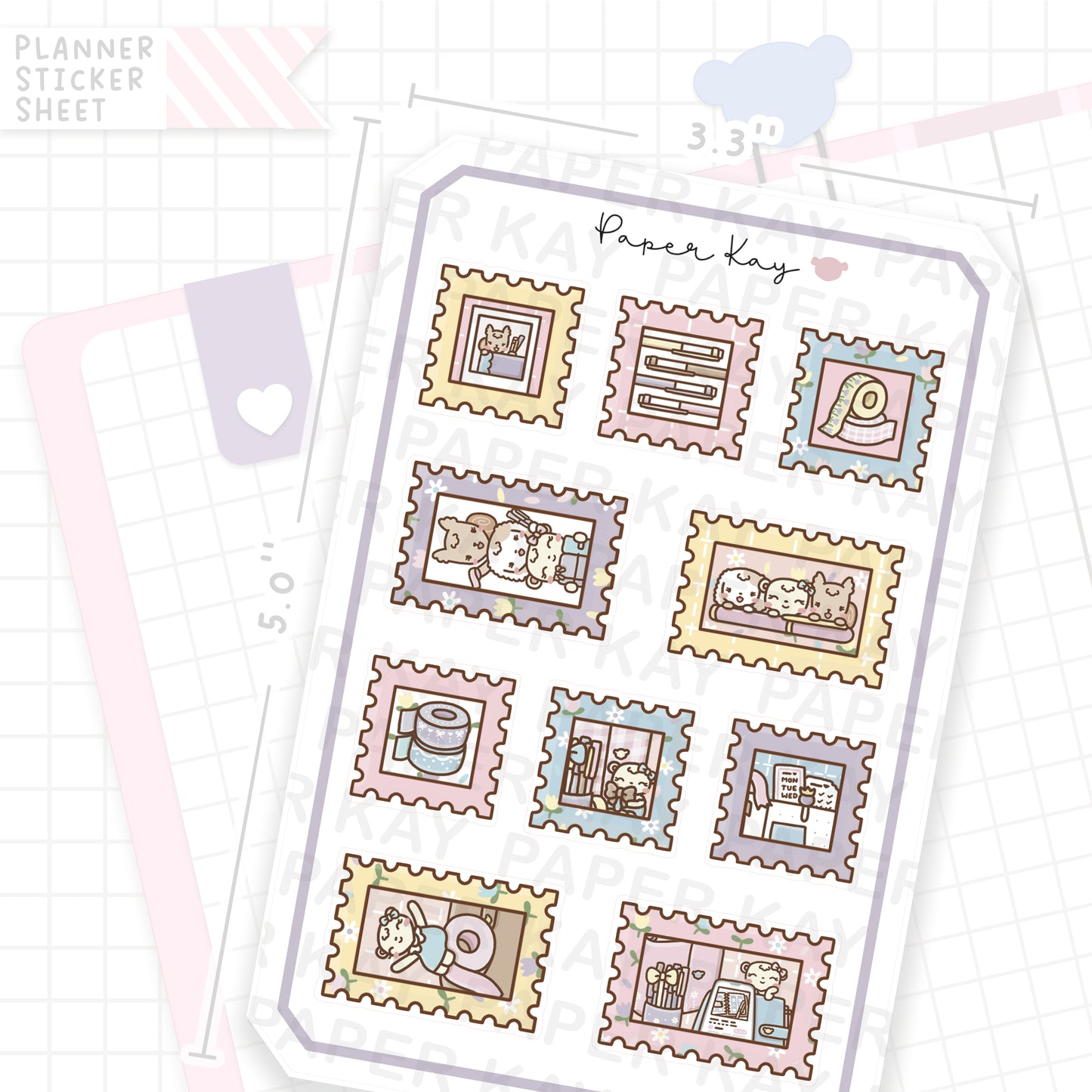 Time to Plan Stamps Bujo Deco Stickers