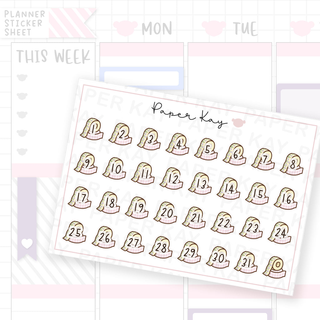 Time to Plan Washi Date Dot Stickers