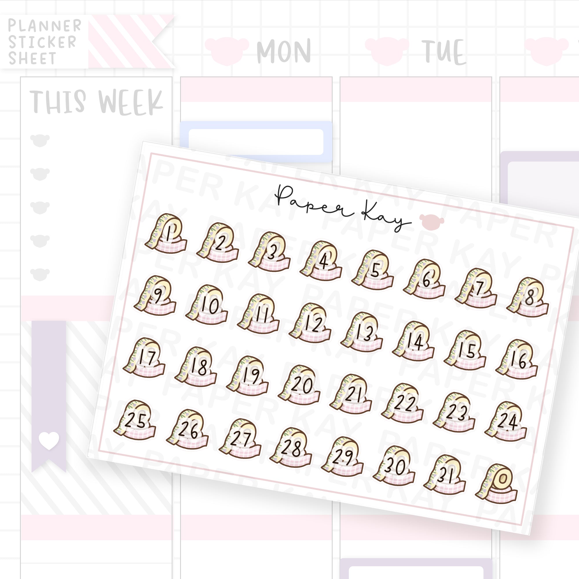 Time to Plan Washi Date Dot Stickers